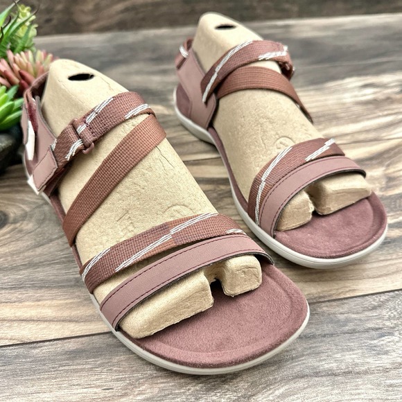 NIB Merrell 9M District Mendi Backstrap Sport Sandal Marron Burlwood - Picture 4 of 10
